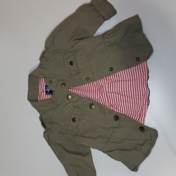 5/$30 OLD NAVY khakhi lined Snap Button Cargo Jacket - Picture 1 of 6